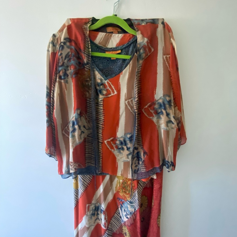 Vintage Harari top/skirt/overlay top set (4 pieces)